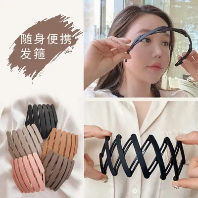 Retractable Black Hair Grottoes Toothed Non-Slip Headband