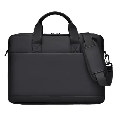 Men's 14inch Leather Satchel Laptop Bag with Logo Print