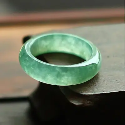 Ice Green Jade Ring for Men Women Running Ring