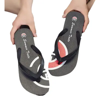 Summer fashion flip flops women's slippers men's non-slip couple flat sandals outdoor beach shoes Korean fashion