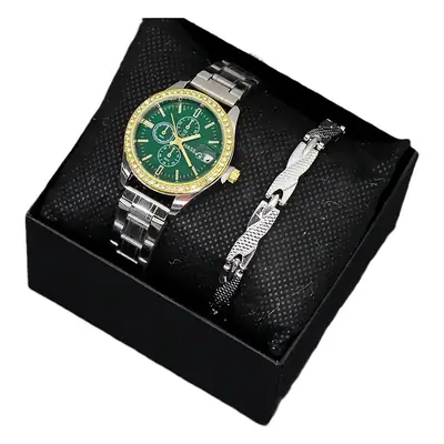 Women's White Crystal Dial Quartz Watch with Stainless Steel Band