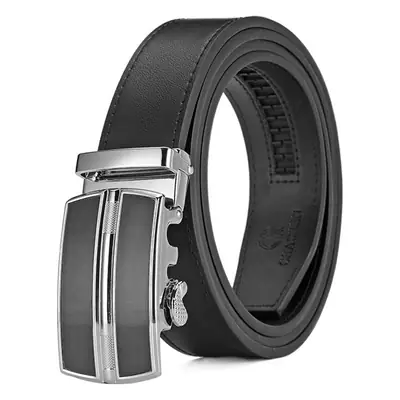 Men's Genuine Cowhide Belt Black Automatic Buckle 3.5cm