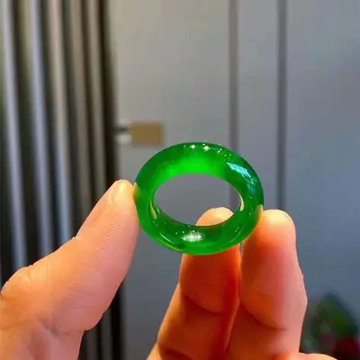 Ice Yang Green Jade Ring Unisex Hot Green