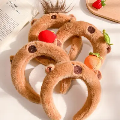 Plush Skull Top Headband for Girls Women Autumn Winter