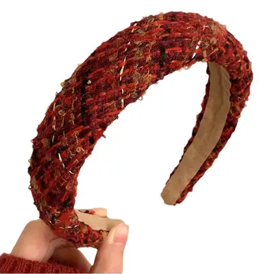 Red Velvet New Year Headband for Women 2024