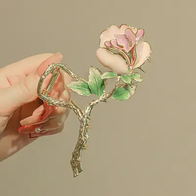 Korean Style Large Rose Metal Hairpin Clip