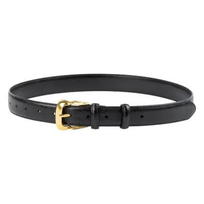 Women's Brown Genuine Leather Belt with Gold Buckle