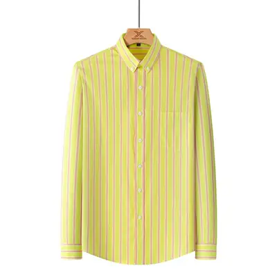 Men Striped Light Blue Loose Sleeve Shirt