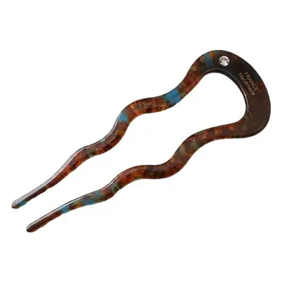 Orange Gradient Wave Hairpin with Diamond Accents