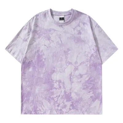 Men's Pink Tie-Dye Cotton T-Shirt Summer Loose Fit