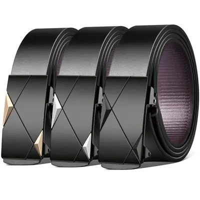 Men's Toothless Belt Black Automatic Buckle Wholesale