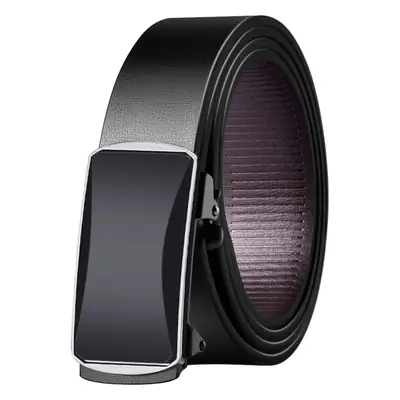 Men's Toothless Automatic Buckle Belt Black Gold