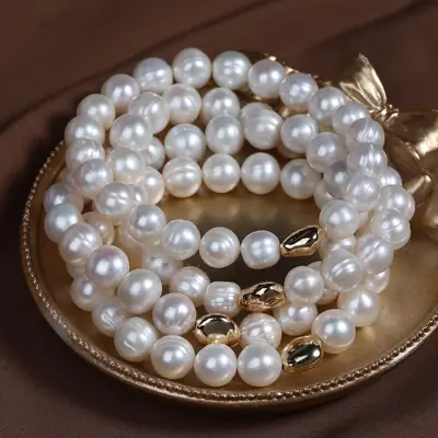 Ins Natural Freshwater Real Pearl Bracelet Threaded All-match Stringy Rope