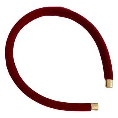 White Velvet Geometric Headband with Gold Ends
