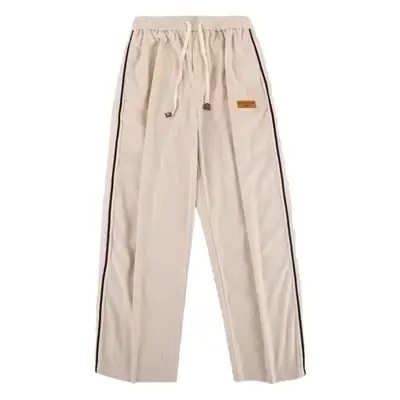 Men's Black Striped Loose Fit Winter Pants