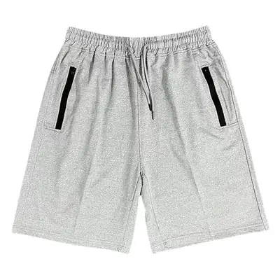 Men Grey Zipper Shorts Summer Casual 5Pc