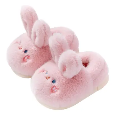 Parent-child cotton shoes winter women's cartoon cute rabbit bag heel cotton slippers home indoor and outdoor warm fleece-lined cotton shoes