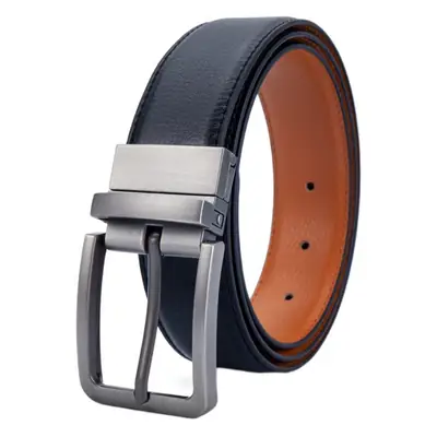 Men's Rotating Pin Buckle Belt Soft Leather Reversible Five-Color