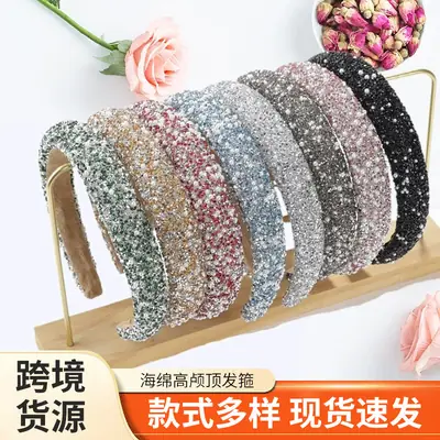 Luxury Pearl Skull Headband with Diamonds
