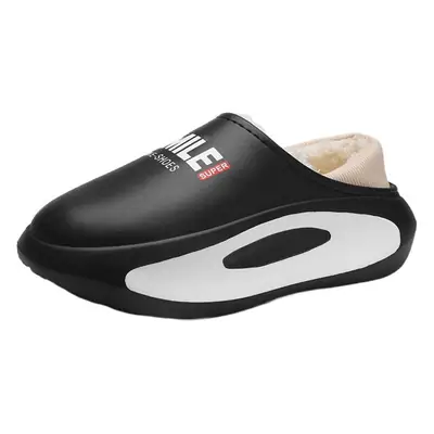 Men Winter Fleece Slipper Black Warm Waterproof