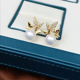 New Freshwater Pearl Butterfly Earrings for Women