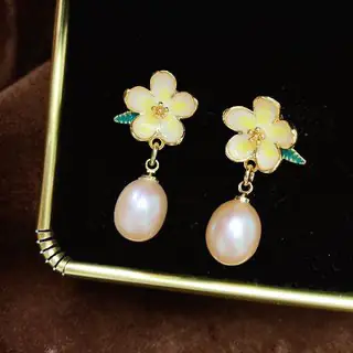 Flower Pearl Earrings for Women Elegant Fashion
