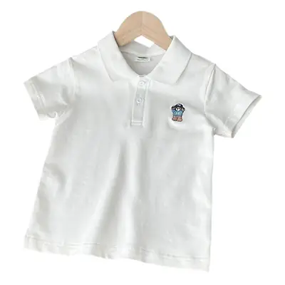 2024 Boys Polo Shirt Grey Stretch Mesh Top