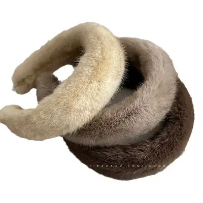 Faux Mink Hair Headband for Women 2023 New