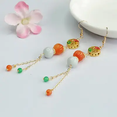 Guan Yu Jade Earrings Set for Women