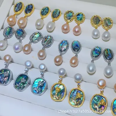 Colorful Abalone Pearl Earrings for Women 2023