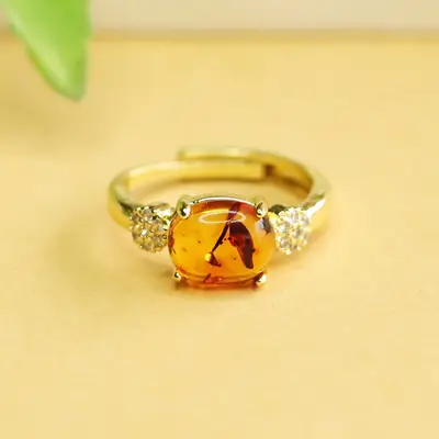 Amyrte Natural Amber Ring for Women