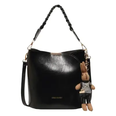 Black Bucket Bag for Women Retro Shoulder Messenger