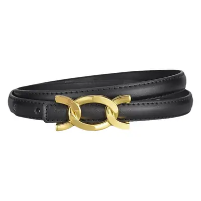 Women Genuine Leather Gold Chain Belt Pastoral Style Waist-Cinching