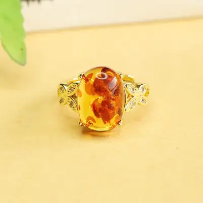 Aiyu Natural Amber Ring for Women
