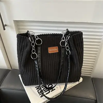 White Velvet Korean Style Shoulder Bag 2023 Winter