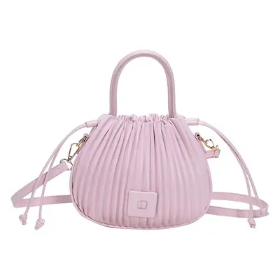 Pink Pleated Textured Shoulder Bag for Women