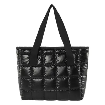 Black Quilted Tote Bag for Women Winter New Style