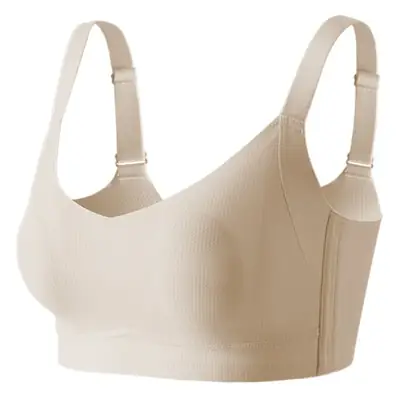 Wire-Free Rabbit Ears Bra for Women, Beige, Anti-Sagging, Large Breasts