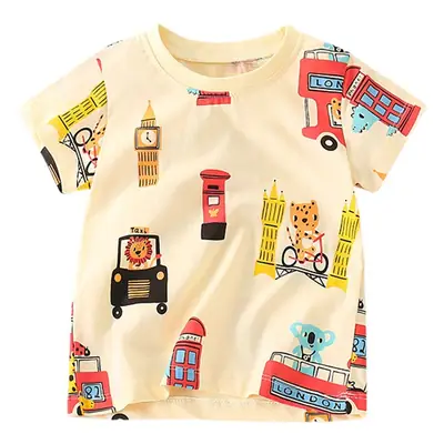Malwee Boys Printed T-Shirt Summer White Elephant Design
