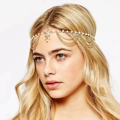 Gold Pearl Tassel Chain Necklace for Women