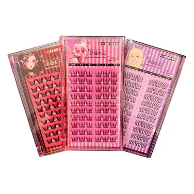 Korean Women False Eyelashes Black Rose Gold 10 Pcs
