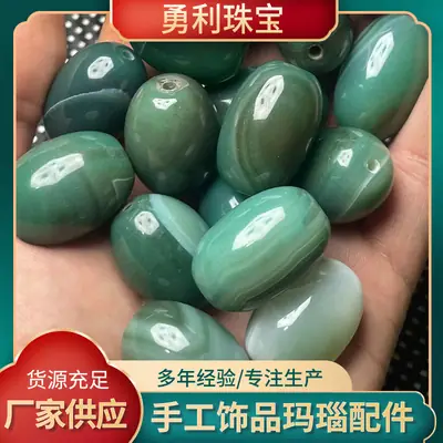 Natural Green Silk Agate 20x28mm Handmade Jewelry