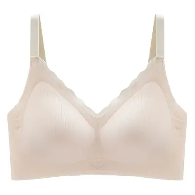 Breathable soft light plain fruit muscle striped jelly seamless underwear fixed cup soft support breast gathering bra
