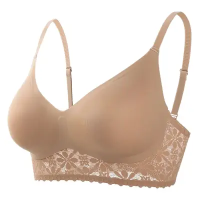 2024 French Lace Push-Up Bra Seamless Beige