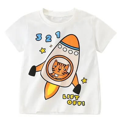 Malwee Boys White Summer T-Shirt Round Neck