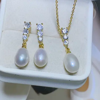 Natural Pearl Earrings Women's Retro Hepburn Style