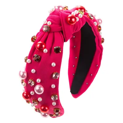 White Pearl Rhinestone Hoop for Women
