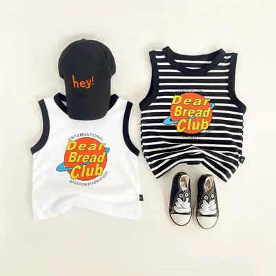 Children's Striped Summer Vest Set for Boys 2024
