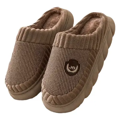 Extra Large Size 2026 Thick Cotton Slippers with a Stepping-On-Feces Sensation for Men and Women, Winter Thick-Soled Indoor Warm Plush Slippers for Home Use