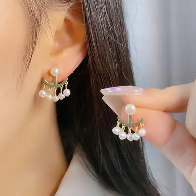 Freshwater Pearl Earrings 18k Gold Personalized